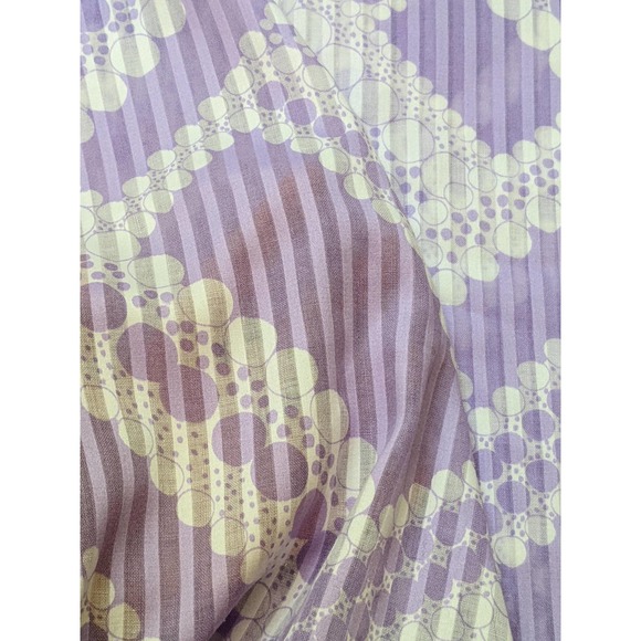 Vintage 60's 70's Light Purple White Optical Illusion Dimity-like Fabric 2 Yds - Picture 5 of 6